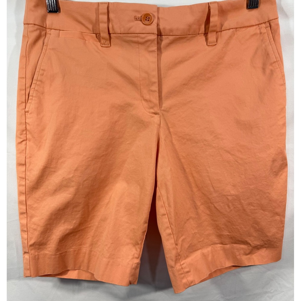 Talbots Perfect Short 9.5 Inch Coral Orange Chino Bermuda Shorts Womens 6P